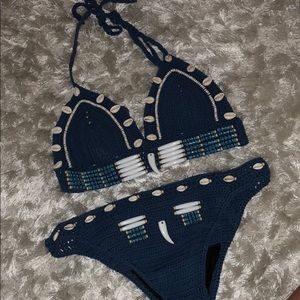 NWOT Crocheted shell bikini